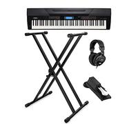 Classic Cantabile SP-250 BK Stagepiano SET: 88 teclas, mecanismo de martillo, sensibilidad táctil, USB, función acompañamiento, soporte, auriculares, pedal, atril, fuente y soporte para teclado, negr