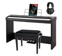 Classic Cantabile SP-250 BK Stagepiano SET con soporte, auriculares, banco, escuela. 88 teclas, martillo, sensibilidad, MIDI, USB, acompañamiento, atril, fuente y partituras, negro.
