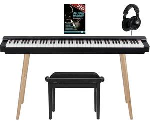 Classic Cantabile SP-316 Stage Piano Home Set Negro, 20 voces, 20 ritmos | 88 teclas con respuesta dinámica y mecanismo de martillo, Ponderación graduada de las teclas, Tecnología DAAS de sampling