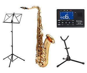 Classic Cantabile TS-450 Bb Set de Saxofón Tenor (Accesorios: Boquilla, Estuche/Mochila, Soporte para saxofón, Afinador/Metrónomo, Atril)