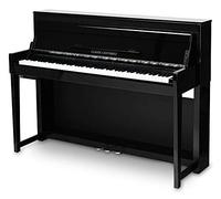 Classic Cantabile UP-1 SH Piano Vertical Digital - 88 Teclas con Peso - Teclado electronico con USB, MIDI, 40 voces, 256 polifonía - Organo musical con función de grabación de Mp3 - Negro Brillante