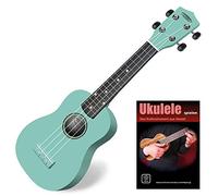 Classic Cantabile US-100 Set Ukulele Soprano para principiantes con cuadernillo; instrumento hawaiano ligero, cuerpo de tilo, mástil de arce, 15 trastes; viaje y ocio - turquesa Perfecto para viajes!