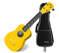 Classic Cantabile US-100 Soprano Ukulele - Set para principiantes con cuerdas de nylon y funda. Fácil de tocar, ideal para viajes, ocio, clases, camping. Amarillo