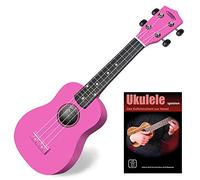 Classic Cantabile US-100 Soprano Ukulele Set - Ukulele Para Principiantes Con Manual - Instrumento Hawaiano Ligero Con Cuerpo De Tilo, Mástil De Arce Y 15 Trastes Para Viaje Y Ocio - Rosa