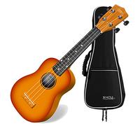 Classic Cantabile US-100 Ukulele soprano - set para principiantes con cuerdas de nylon y funda. Instrumento hawaiano fácil de tocar, ideal para viajes, ocio, clases y camping. Sunburst