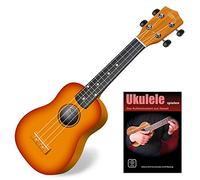 Classic Cantabile US-100 Ukulele Soprano Set - Ukulele para principiantes con cuadernillo - Instrumento hawaiano ligero con cuerpo de tilo, mástil de arce y 15 trastes para viaje y ocio - Sunburst
