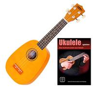Classic Cantabile US-100P NAT Sopran Ukulele Pineapple Set: soprano ukulele with pineapple design, 13 frets, nylon strings, plus ukulele school with playalongs and online training videos.