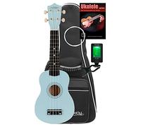 Classic Cantabile US-50 BL Ukelele Soprano con 12 trastes. Set completo: funda, afinador, cuerdas de repuesto, escuela. Mecánica suave, cuerdas nylon blancas. Color azul.