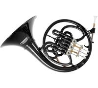 Classic Cantabile WH-30BK MardiBrass Cuerno Francés Bb plástico negro, con boquilla y funda con cierres para mochila. Para principiantes y profesionales. Resistente al clima y agua, ligero y estable.