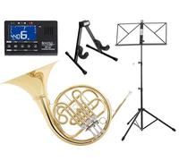 Classic Cantabile WH-702-L Bb Trompa con agarre izquierdo SET incl. estuche, boquilla, atril, metrónomo, soporte para trompa