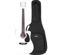 Classic Cantabile WS-10WH Westerngitarra Set con Funda Gigbag - Estilo Dreadnought - blanco - con pickup, EQ y afinador incorporado - incluye funda blanda