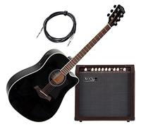 Classic Cantabile WS-20 BK "Songwriter Pro" Set - guitarra western con pastilla - negro - amplificador acústico de 2 canales con 30 vatios - cable