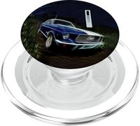 Classic Car Monogram Letter i Initial Motorsports Art Black PopSockets PopGrip para MagSafe