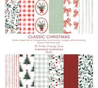 Classic Christmas Pattern Paper Pad for Scrapbooking, Junk Journals, Collage, and Cardmaking - Square Craft Paper Book: The Modern Musings Series Cozy Red & Green Watercolor Holiday Pages Pack