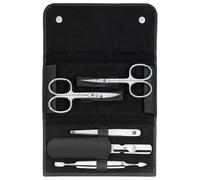 Zwilling Set de manicura (5 piezas) – estuche piel auténtica, acero inoxidable pulido, negro