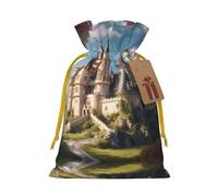 Classic Fairy Tale Castle01 - Bolsas de regalo con cordón impreso para fiestas, caramelos, regalos de Navidad, decoración de vacaciones