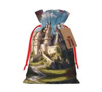 Classic Fairy Tale Castle01 - Bolsas de regalo con cordón impreso para fiestas, caramelos, regalos de Navidad, decoración de vacaciones