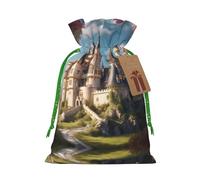 Classic Fairy Tale Castle01 - Bolsas de regalo con cordón impreso para fiestas, caramelos, regalos de Navidad, decoración de vacaciones