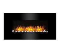 Classic Fire AJ15-S Vancouver - Calefactor de Pared con Efecto Chimenea, Mando a Distancia, 2000 W, Negro, 105,5 cm