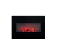 Classic Fire Memphis Chimenea Eléctrica - Chimenea Decorativa con Calefacción, Mando a Distancia y Temporizador - Estufa Eléctrica De Pared con Llama LED - 1800W - Negra