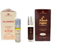 Classic & French Coffee Concentrated Perfume Oil - 6ml Roll-On, Pack of 2 | Long-Lasting Alcohol-Free Attar for Men & Women | Rich Coffee & Warm Oriental Fragrance