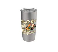 Classic Go Kart Racing Driver My Go Kart va más rápido que Vaso térmico de acero inoxidable de doble pared