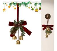 Classic Holiday Bells - Christmas Tree Ornaments for Festive | Metal Jingle Bells with Decorative Bow, Hanging Decor for Window Staircase Door Handle Wall Living Room Bedroom Party Garden Yard