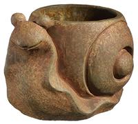 Classic Home and Garden Cement Buddies Animal Planter - Cute Desk Decor - UV Coated Animal Jarrón w/Drenin Plug - Suculenta Planta para Uso en Interiores y Exteriores (Snail Planter, Rust, Small)