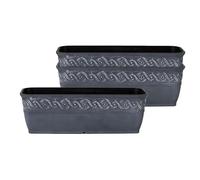 Classic Home and Garden Corinthian - Maceta Rectangular para Ventana, 10 Pulgadas, Color Gris tormenta, Paquete de 3