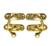 Classic Hook Latch - Brass Swing Clasp for Jewelry Box | Vintage Style Hardware with Left Right Arm, Toolbox Locking Accessory, Suitcase Fastener Component, Decorative Case Closure for Antique Storage