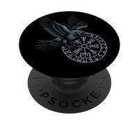 Classic Huginn Muninn Celtic Viking Brújula Vegvisir PopSockets PopGrip Adhesivo