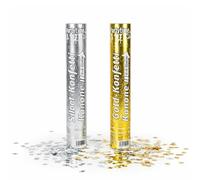 Classic Line 0980-007 & 0980-022 - Cañón de confeti (30 cm aprox., confeti con fragmentos dorados y plateados, 20 g, para interior y exterior)