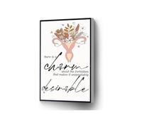 Classic Literary Quote Canvas, There is a Charm About the Forbidden Wall Art for Study(Framed,16x24inch(40x60cm))