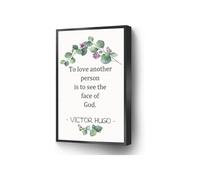 Classic Literary Quote on Love Canvas, To See the Face of God in Another Green Plants Art(Framed,12x18inch(30x45cm))
