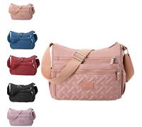 Classic Luxury Large Capacity Crossbody Popularate Bags,Popularate Bag Classic Luxury Crossbody Bag, Women's soft nylon handbag,Suitable for Everyday Use (Pink,29 * 11 * 21cm)