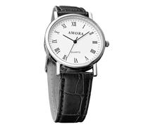 Classic Men's Watch - Quartz Leather Strap | Simple , Waterproof, For B | Wear-Resistant Leather, Clear Black , Versatile Style, For Gifting & Everyday Wear