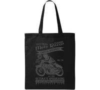 Classic Moto Racer Flat Track Capital Speedway - Bolsa de algodón ecológico natural, color negro, Black, Talla única