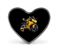 Classic Motorcycle Racer Heart Lapel Pin Enamel Badge Brooches Clothing Decor for Wedding Party Costume Accessory