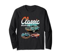 Classic Muscle Cars Retro American Vintage Car Guy Hombres Mujeres Manga Larga
