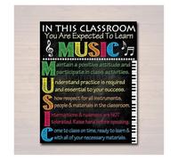 Classic Music Symbols Metal Sign For Classroom Wall Decor Sight Reading Reference Poster Vocal Studio Tin Sign 8 X 12 inch