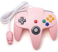 Classic N64 - Controlador retro N64 con cable de repuesto para consola de videojuegos N64, color rosa