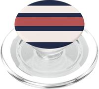Classic Navy Red White Horizontal Stripes Chic Pattern PopSockets PopGrip para MagSafe