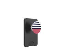 Classic Navy White Stripes Pink Color Block Design PopSockets PopWallet para MagSafe