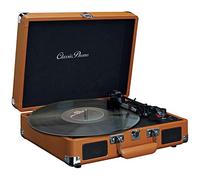Classic Phono TT-10BN - tocadiscos de maleta con altavoces - función de apagado automático - 3 velocidades - transmisión por correa - AUX - salida de línea - marrón