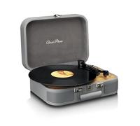 Classic Phono - TT-116 Tocadiscos Bluetooth con 3 velocidades, 33, 45 y 78 RPM, Tocadiscos de Vinilo Vintage, Salida RCA, Altavoz estéreo, Gris