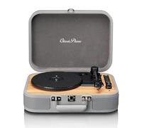 Classic Phono - TT-116 Tocadiscos Bluetooth con 3 velocidades, 33, 45 y 78 RPM, Tocadiscos de Vinilo Vintage, Salida RCA, Altavoz estéreo, Gris