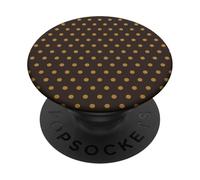 Classic Polka Dot Pattern Brown Mustard Boho Polkadot Case PopSockets PopGrip Adhesivo