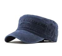 Classic Premium Army Army Style Army Hat Hombres Low Profile Verano 100% Algodón Ajustable Fiddler Hat Army Plain Flat Cadet Hat Sombrero Gorra de béisbol Pintores Retro Sailors Chapeau Unisex