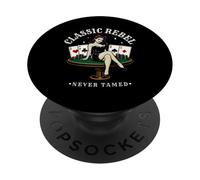 Classic Rebel Never Tamed Rockabilly Vintage 1950 Estética PopSockets PopGrip Adhesivo