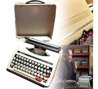 Classic Retro - Máquina de escribir manual, procesador de textos portátil con doble bobina, cinta negra y roja para escritores